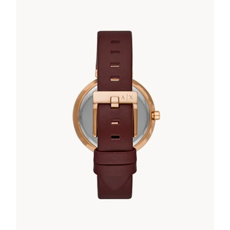 Armani Exchange Ax5913 Three-Hand Red Leather Women Watch 2
