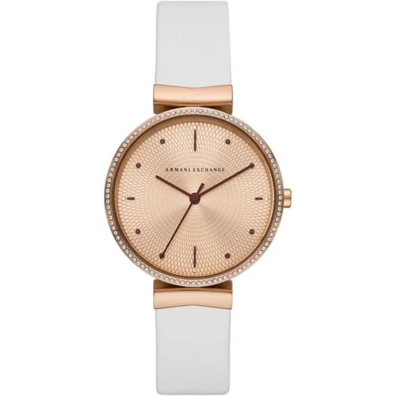 Armani Exchange Ax5914 Three-Hand White Leather Women Watch 1
