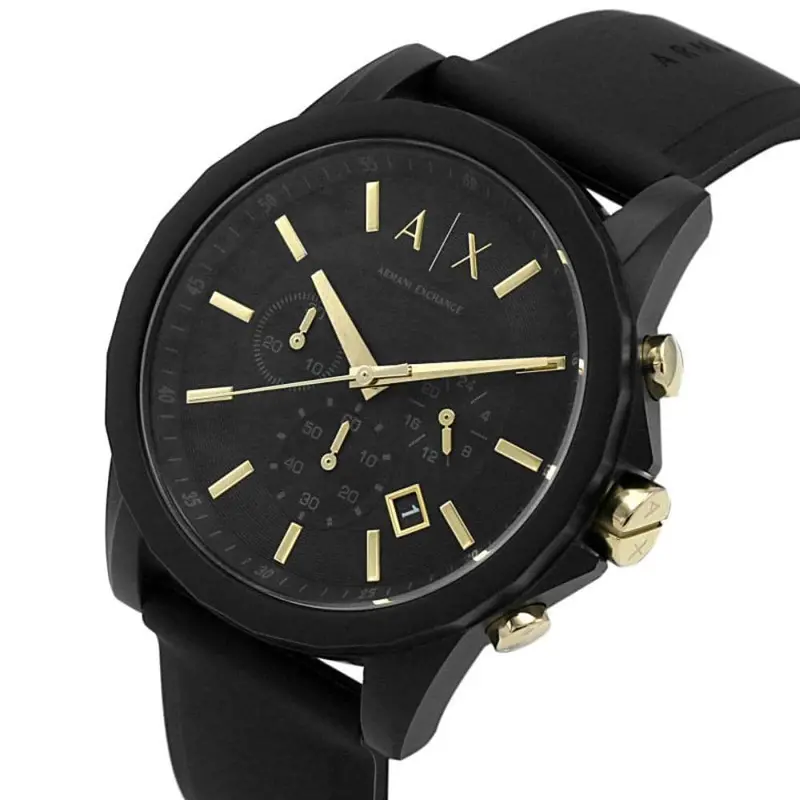Armani Exchange Ax7105 Black Rubber Strap Men's Watch 2