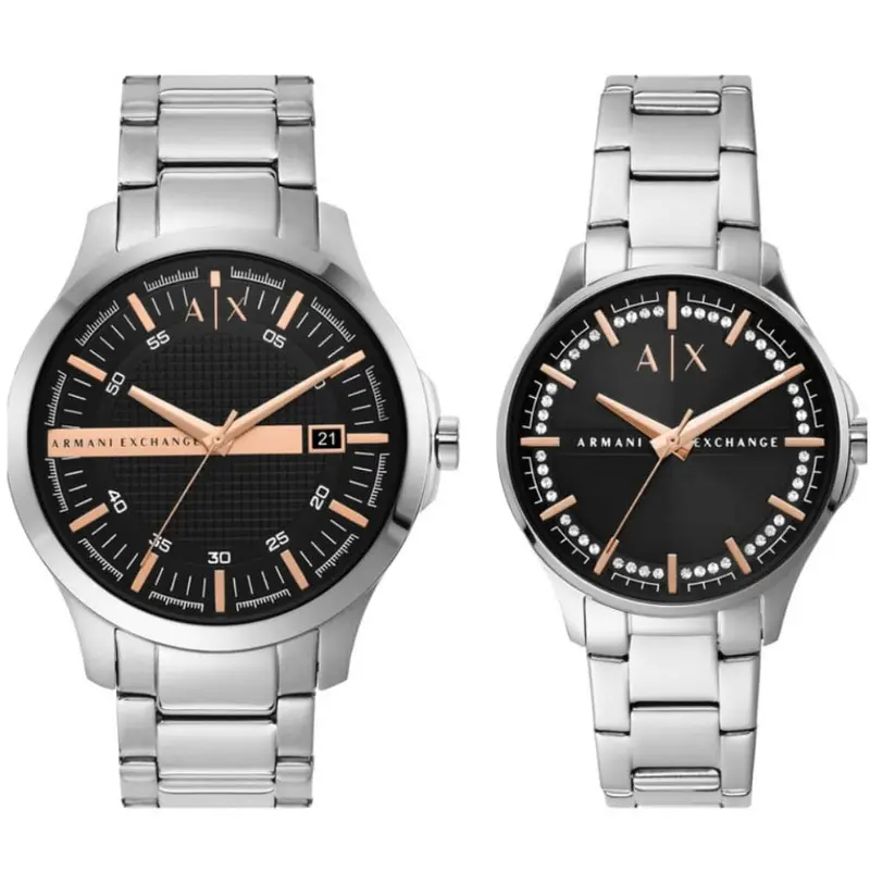 Armani Exchange Ax7132set Black Dial Stainless Steel Unisex's Watch 1