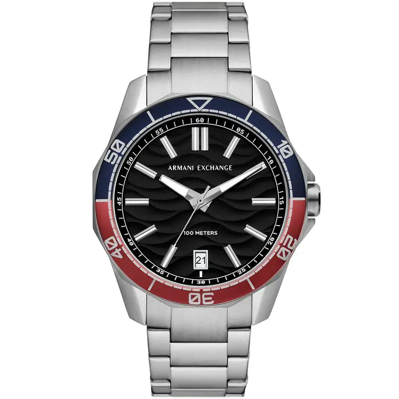 Armani Exchange Black Dial Silver Stainless Steel Strap Men Watch Ax1955 1