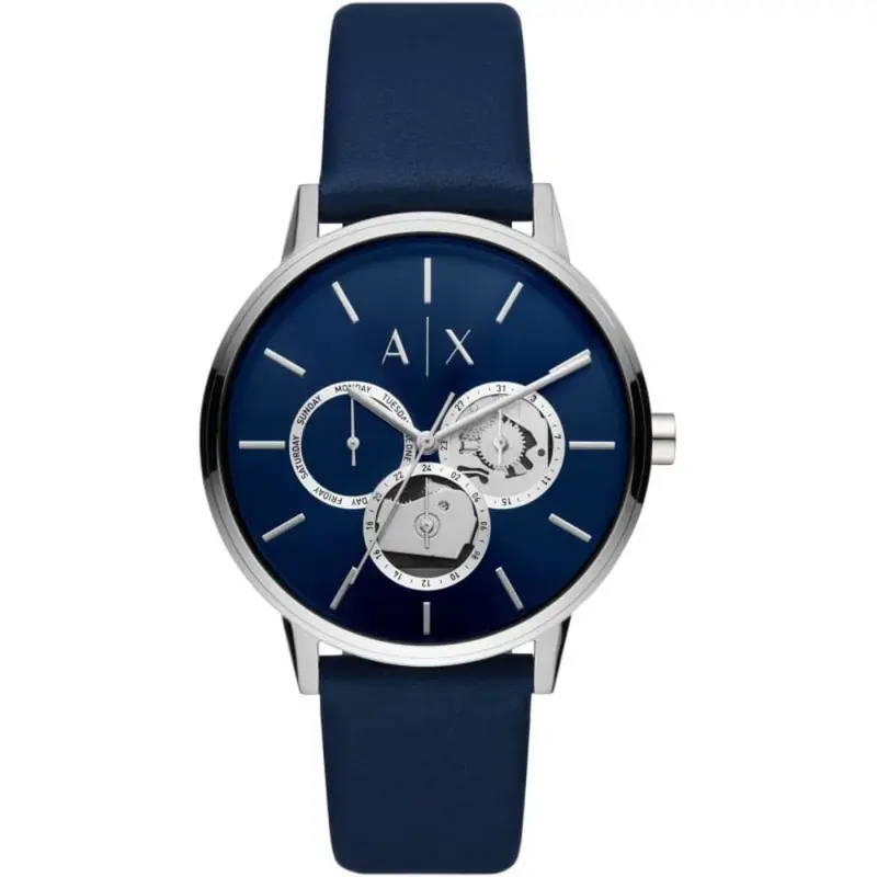 Armani Exchange Blue Dial And Leather Strap Men Watch Ax2746 1