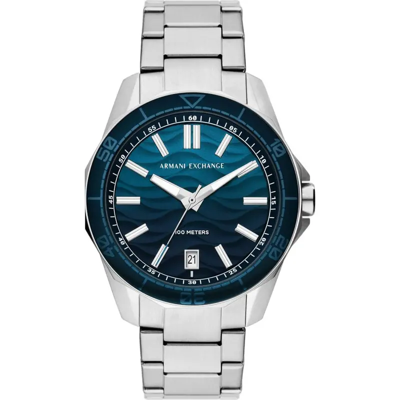 Armani Exchange Blue Dial Silver Stainless Steel Strap Men Watch Ax1950 1