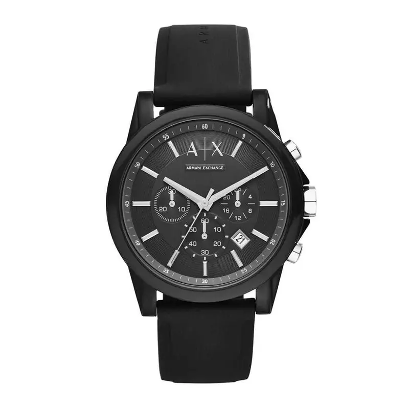 Armani Exchange Chronograph Black Stainless Steel Ax1326 Resin Strap Men's Watch 1