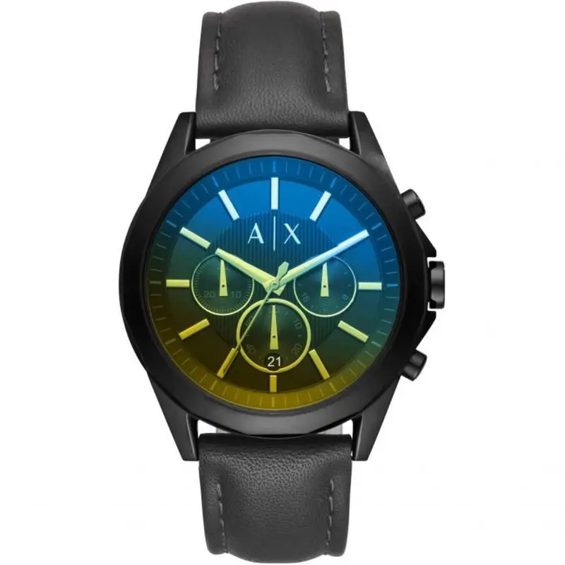 Armani Exchange Chronograph Black Stainless Steel Ax2613 Leather Strap Men's Watch 1