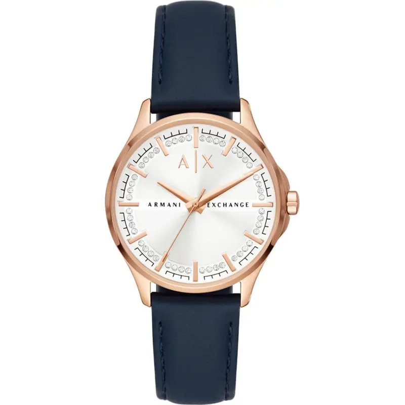Armani Exchange Hampton Blue Leather Strap Women's Watch Ax5260 1