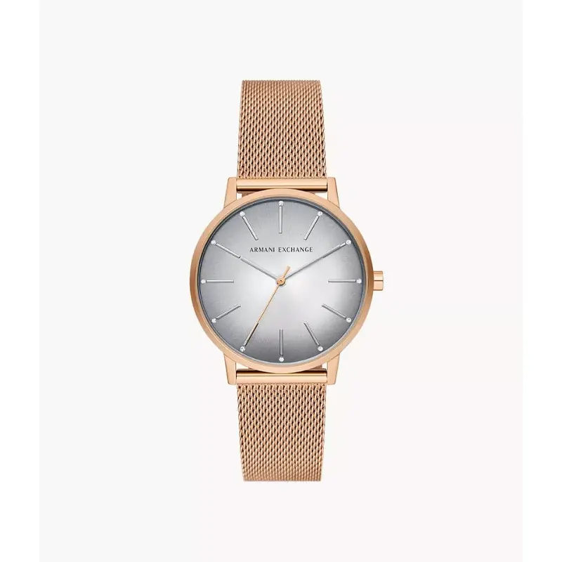 Armani Exchange Rose Gold Milanese Strap Unisex Watch Ax5617 1
