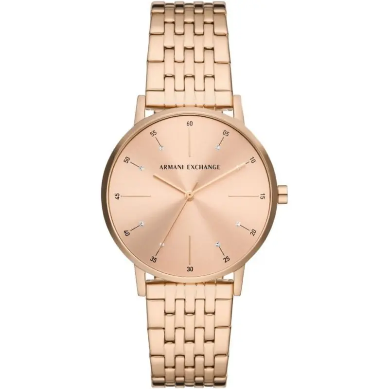 Armani Exchange Rose Gold Stainless Steel Strap Women Watch Ax5581 1