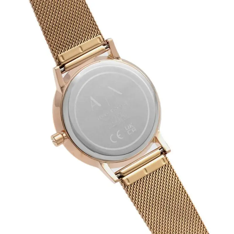 Armani Exchange Silver Dial Rose Gold Milanese Strap Women Watch Ax5573 2
