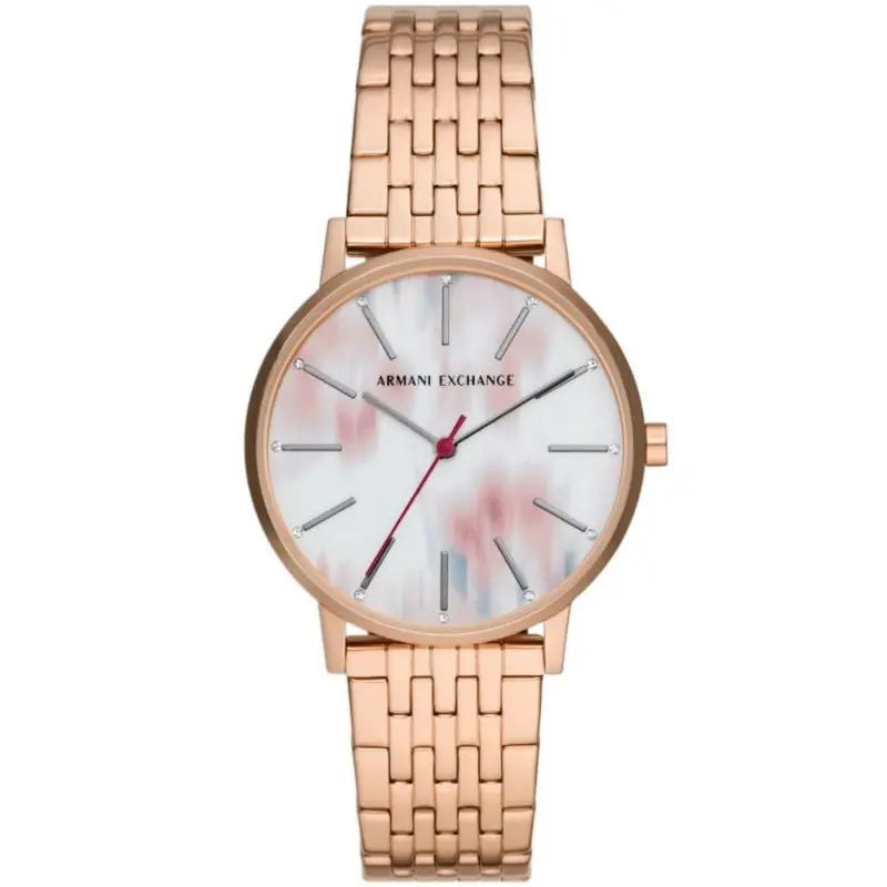 Armani Exchange Silver Dial Rose Gold Stainless Steel Strap Women Watch Ax5589 1