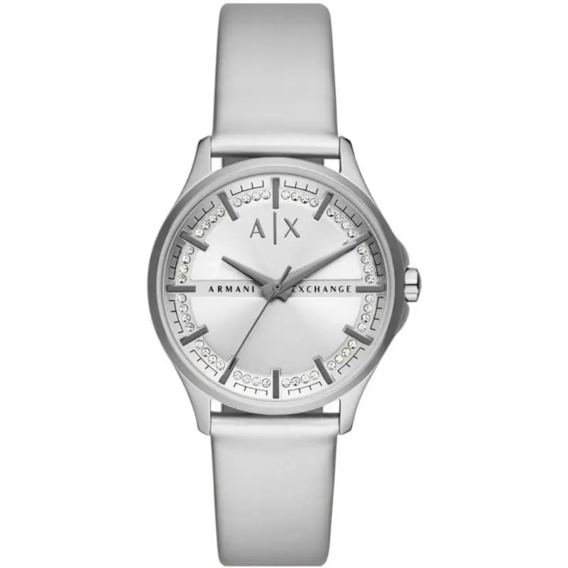 Armani Exchange Silver Leather Strap Women Watch Ax5270 1