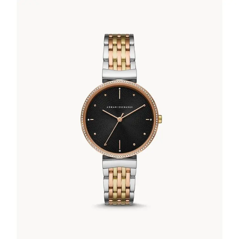 Armani Exchange Three-Hand Tri-Tone Stainless Steel Women Watch 1