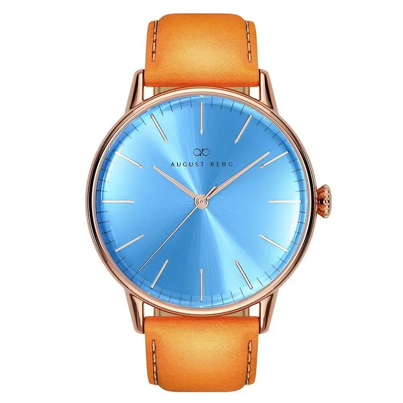 August Berg Blue Dial Brown Leather Strap Unisex Watch 10232A06lbn20 (40Mm) 1