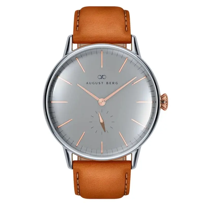 August Berg Gray Dial Brown Leather Strap Unisex Watch 10140H04lbn20 (40Mm) 1