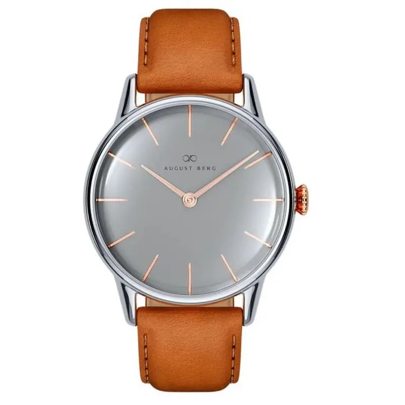 August Berg Gray Dial Brown Leather Strap Unisex Watch 10232H04lbn20 (32Mm) 1