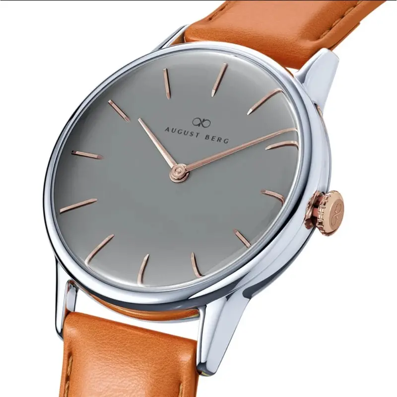 August Berg Gray Dial Brown Leather Strap Unisex Watch 10232H04lbn20 (32Mm) 2