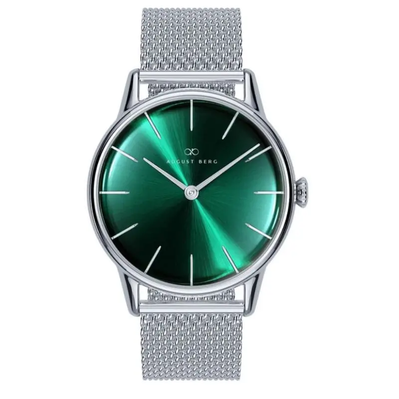 August Berg Green Dial Silver Milanese Strap Unisex Watch 10232E11msl (32Mm) 1