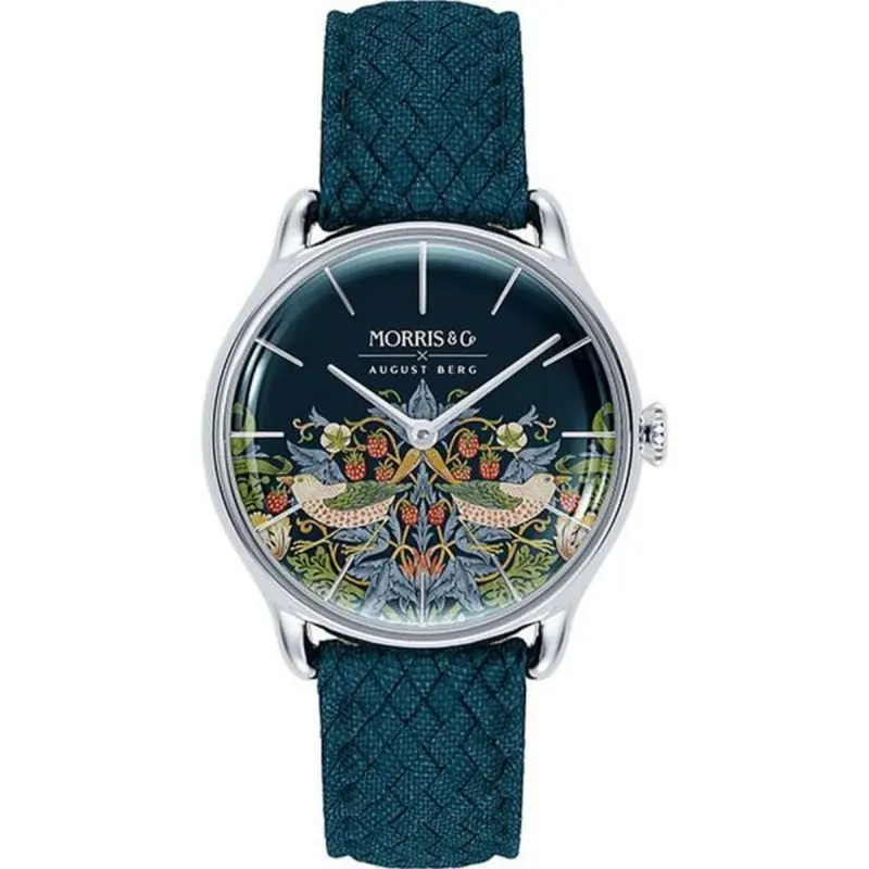 August Berg Indigo Morris & Co Blue Fabric Strap Unisex Watch M1st0530e16vid 1