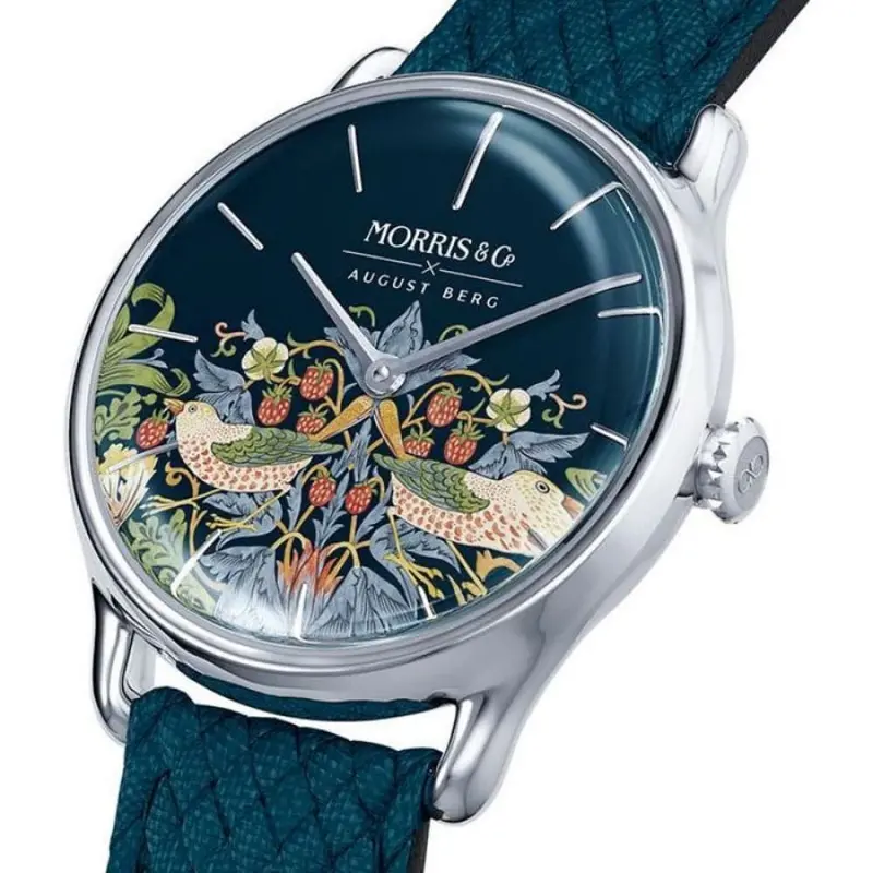 August Berg Indigo Morris & Co Blue Fabric Strap Unisex Watch M1st0530e16vid 2