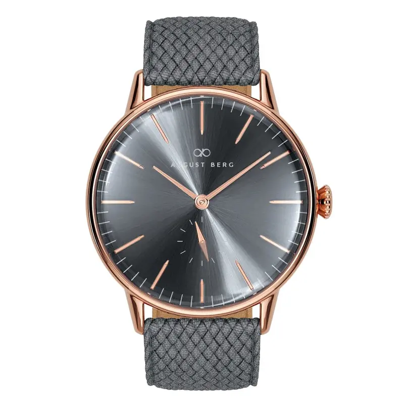 August Berg Serenity Gray Perlon Braided Nylon Strap Unisex Watch 10232A09vcg9c (40Mm) 1