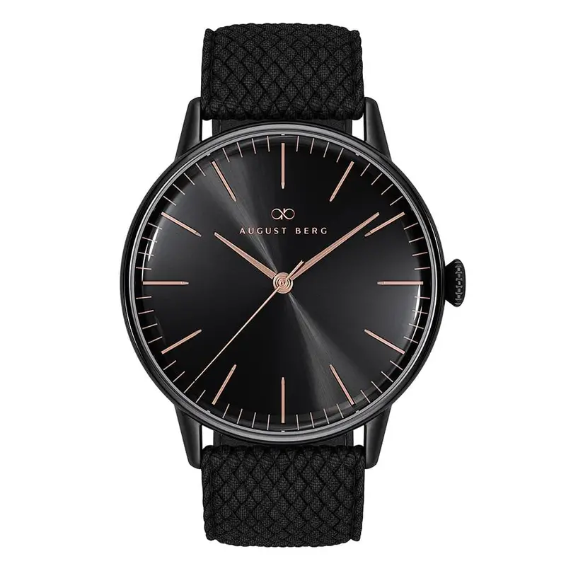 August Berg Serenity Noir Black Dial Perlon Braided Nylon Unisex Watch 10232F01vbk (40Mm) 1