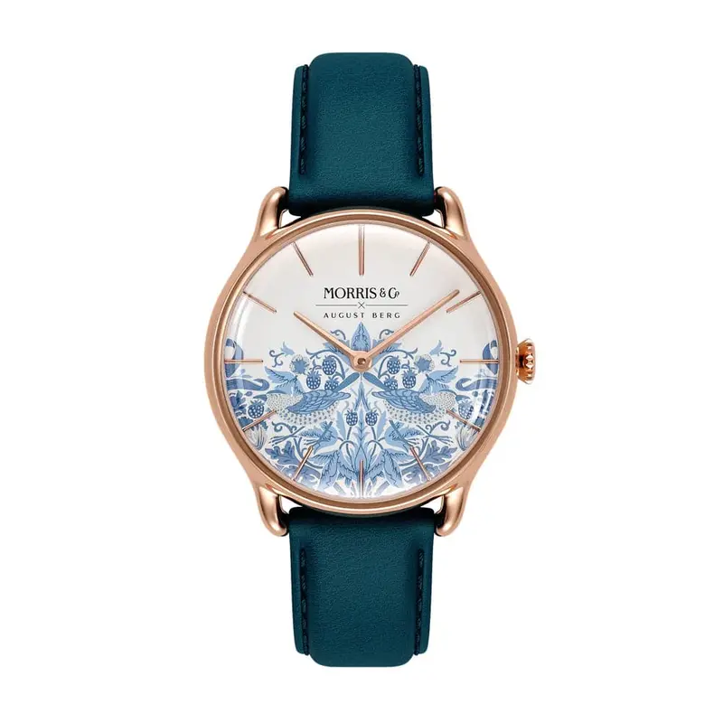 August Berg X Morris Co. Blue Italian Leather Strap Women Watch M1st0530a28lwb 1