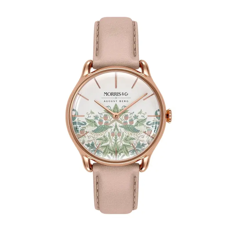 August Berg X Morris Co. Cochineal Pink Italian Leather Strap Women Watch M1st0530a29ldp (30Mm) 1