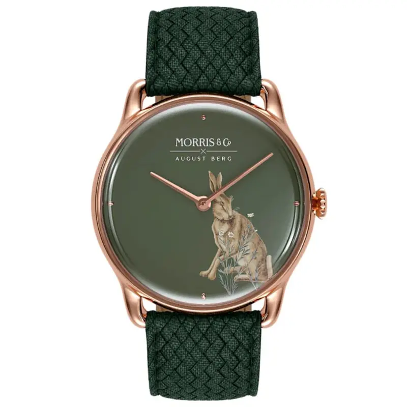 August Berg X Morris & Co. Perlon Braided Nylon Strap Unisex Watch M1fh0638e17vgn7 (38Mm) 1