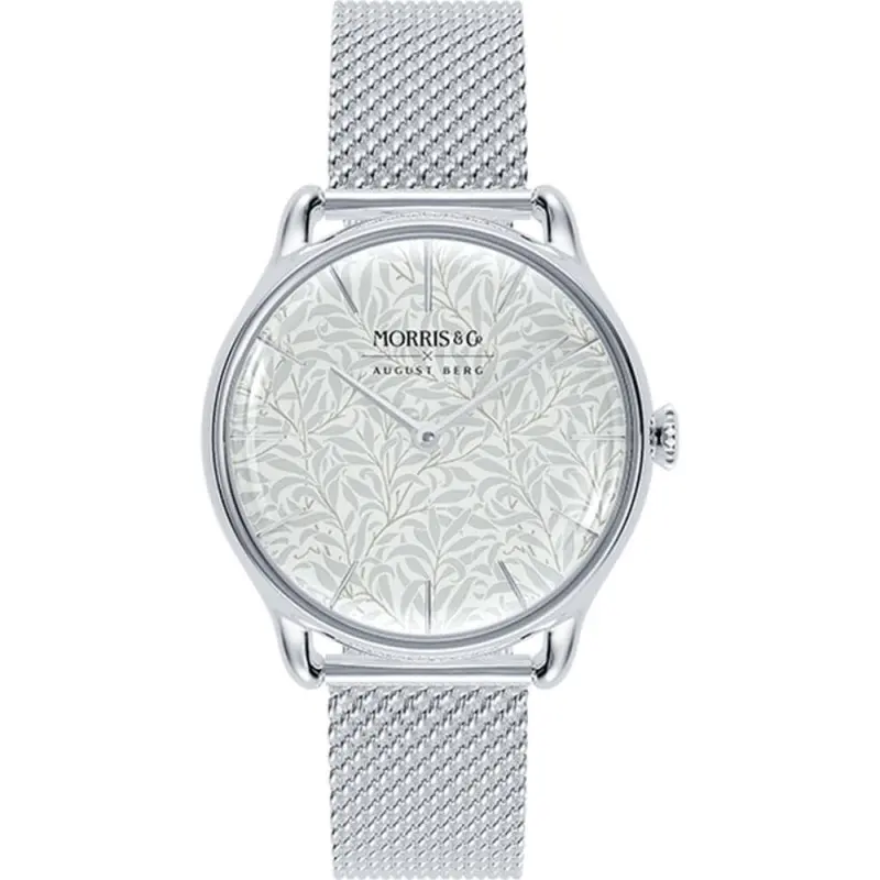 August Berg X Morris & Co. Silver Milanese Strap Unisex Watch M1wb0530e20msl 1