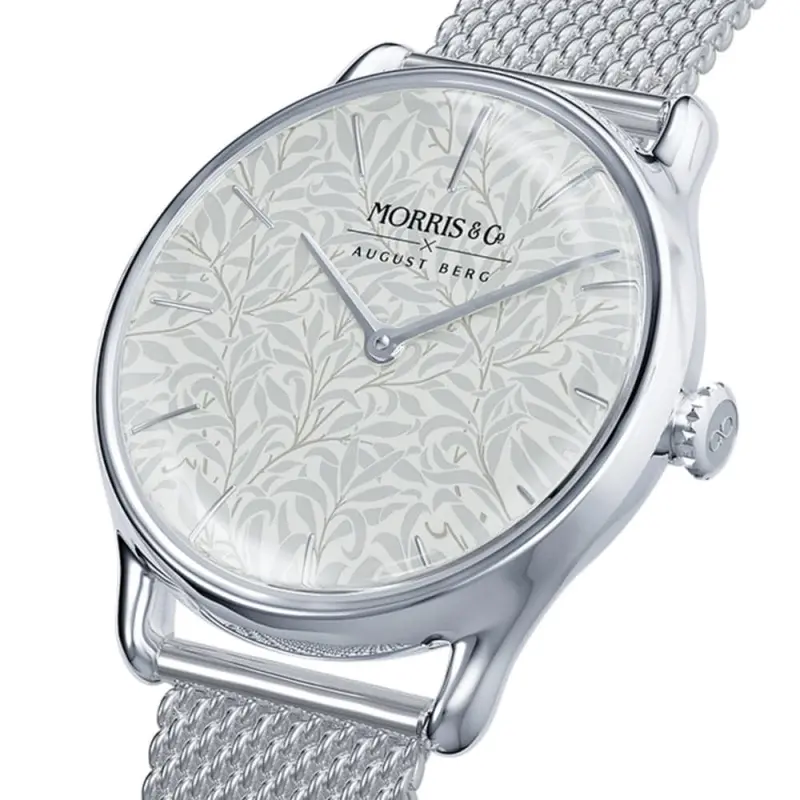 August Berg X Morris & Co. Silver Milanese Strap Unisex Watch M1wb0530e20msl 2
