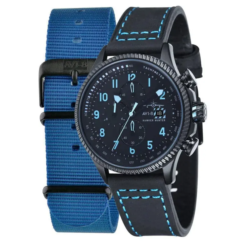 Avi-8 Men's Hawker Hunter Black Blue Watch - Av-4036-04 1