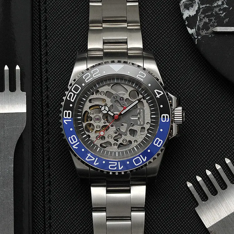 Azure Specter - Cwh Special Custom Collective Skeleton Dial Silver Stainless Steel Men’S Automatic Watch Ch-Mod-M11 1