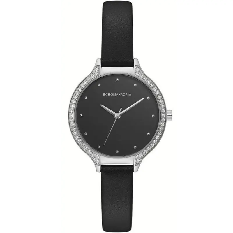 Bcbgmaxazria Bg50678001 Black Leather Strap Women's Watch 1
