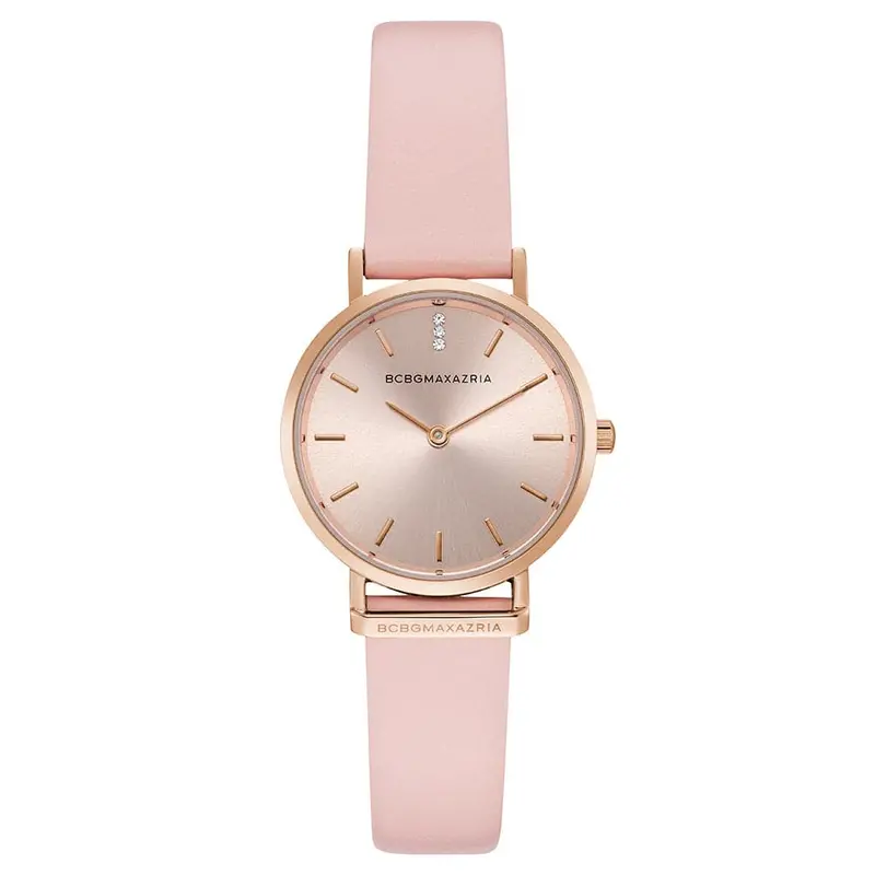 Bcbgmaxazria Quartz Pink Minimalist Leather Bg50821003 Women's Watch 1