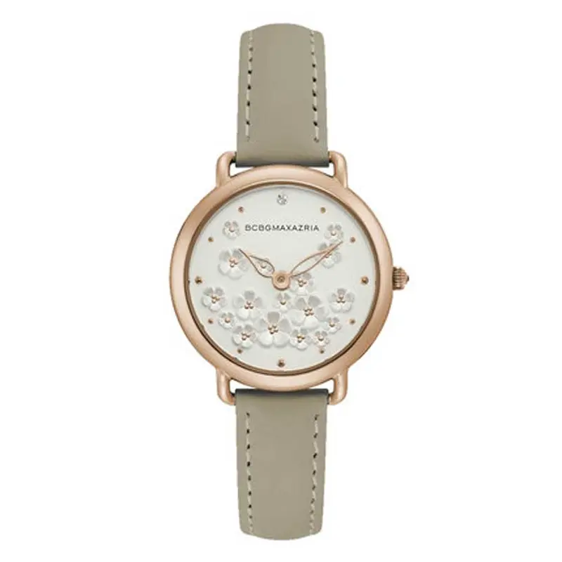 Bcbgmaxazria Quartz Rose Gold Stainless Steel Bg50676003 Green Leather Strap Women's Watch 1