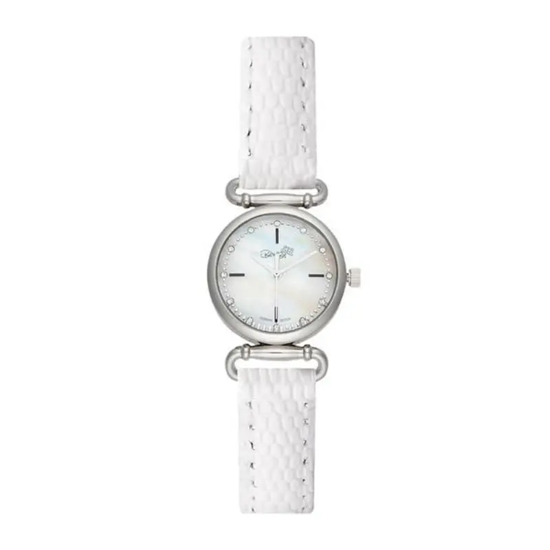 Beka & Bell Silver Dial White Leather Strap Women Watch Bb016-B 1