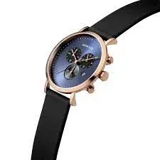Bering 10540-567 Classic Polished Rose Gold Black Leather Men's Watch 2