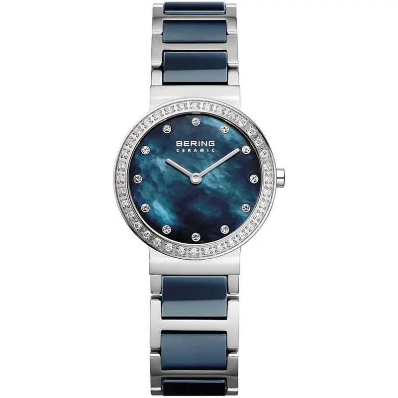 Bering 10729-707 Ceramic Blue Dial Crystal Bezel Women's Watch 1