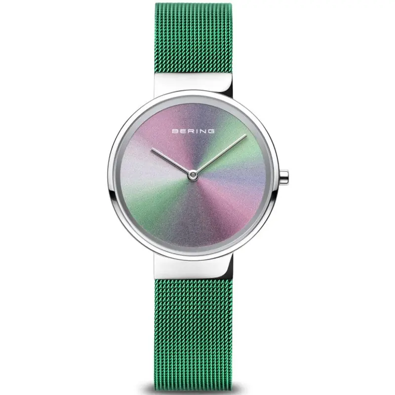 Bering 10X31-Anniversary1 Green Stainless Steel Mesh Women Watch 1