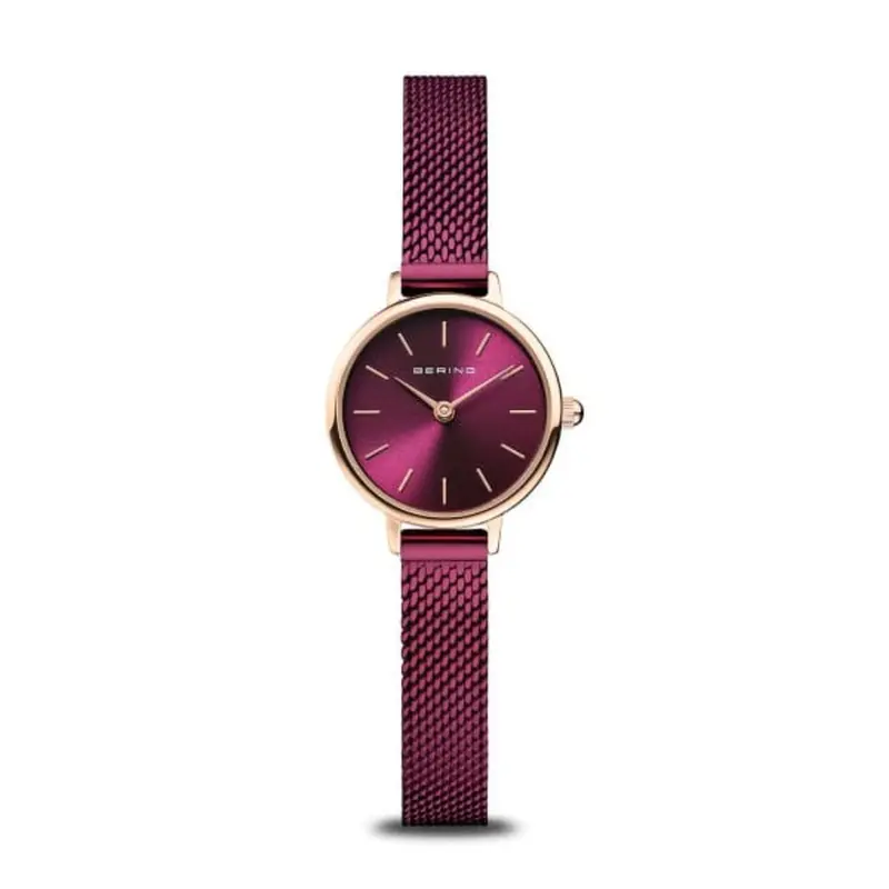 Bering 11022-969 Classic Polished Rose Gold Purple Mesh Women's Watch 1