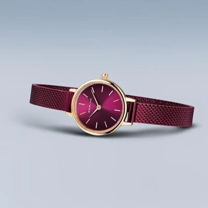 Bering 11022-969 Classic Polished Rose Gold Purple Mesh Women's Watch 2