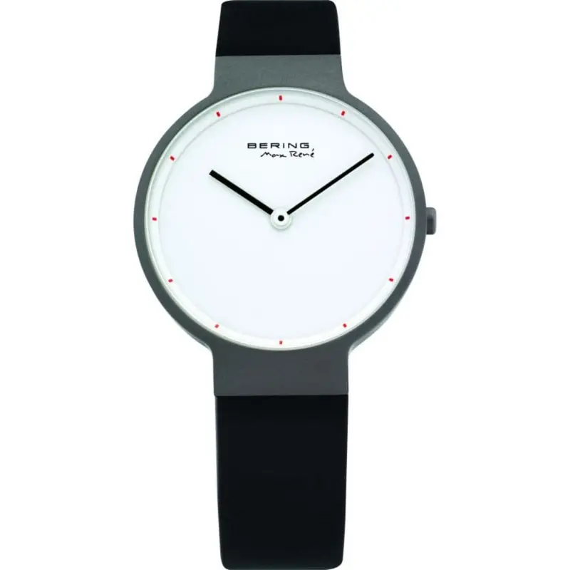 Bering 12631-874 White Dial Black Rubber Strap Women Watch 1