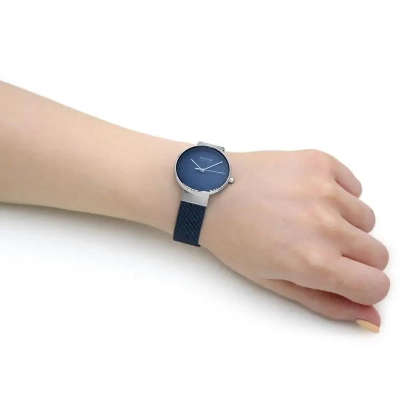 Bering 14331-307 Classic Blue Dial Sapphire Milanese Bracelet Women's Watch 2