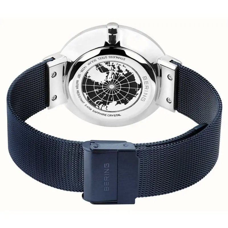 Bering 14339-307 Solar Blue Mesh Bracelet Unisex Watch 2