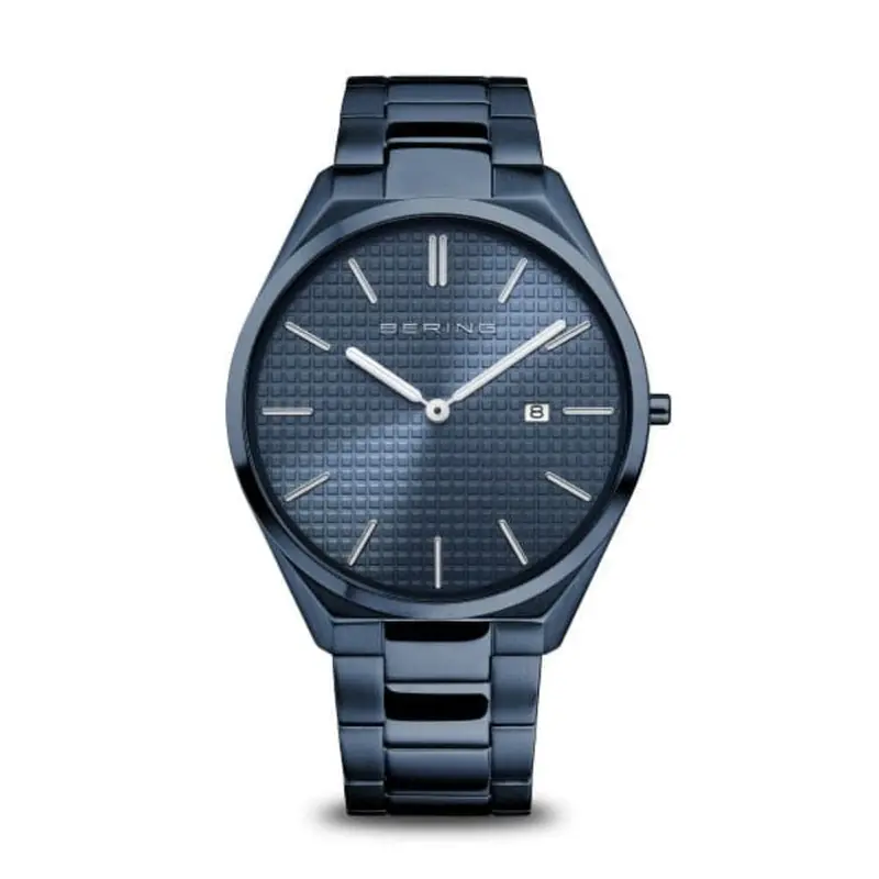 Bering 17240-797 Ultra Slim Blue Stainless Steel Bracelet Men's Watch 1