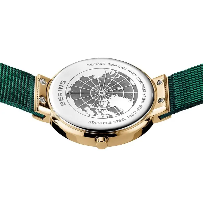 Bering 19031-828 Classic Multicolor Dial Sapphire Green Milanese Bracelet Women's Watch 2