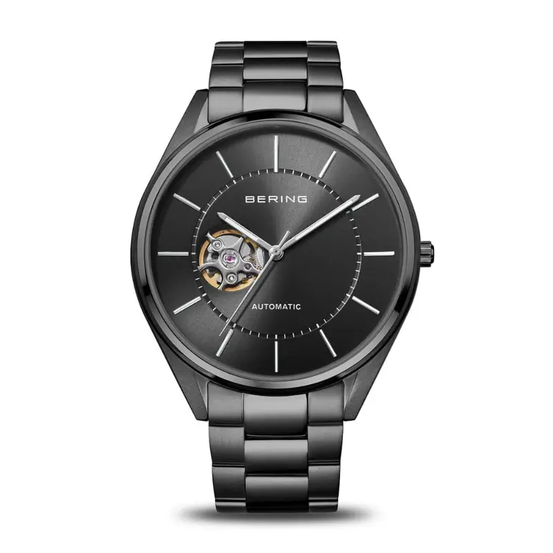 Bering Automatic Polished Brushed Gray Stainless Steel Strap Men Watch 16743-777 1