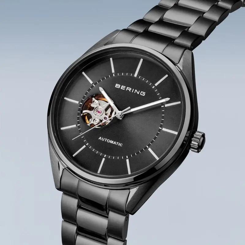Bering Automatic Polished Brushed Gray Stainless Steel Strap Men Watch 16743-777 2