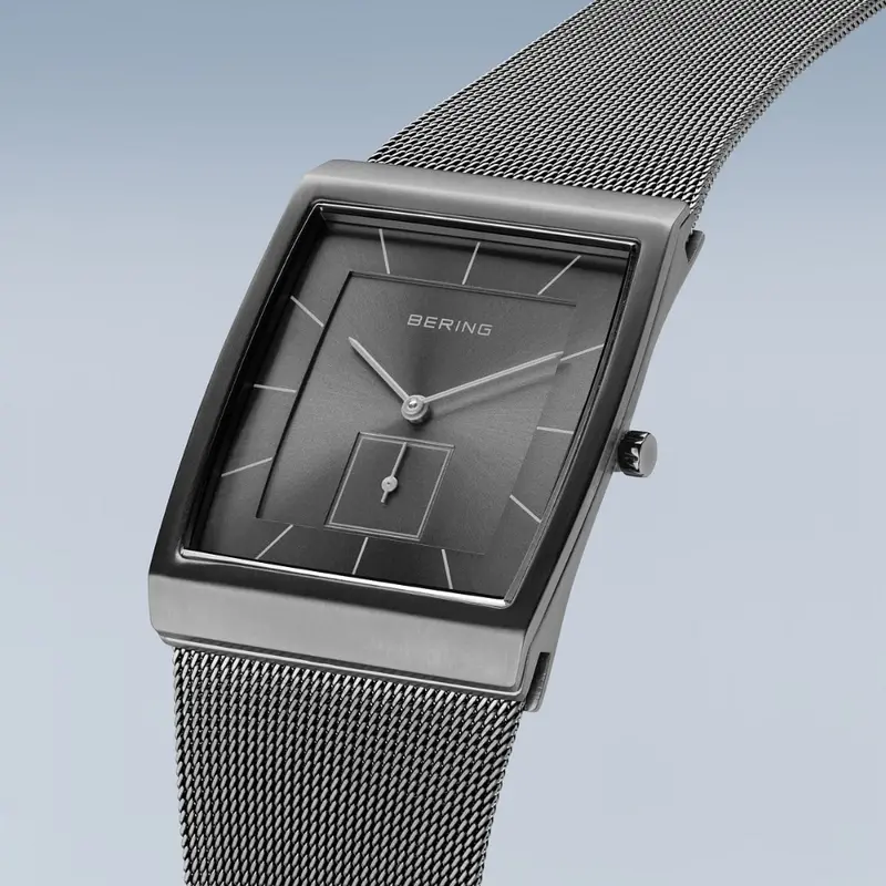 Bering Brushed Gray Dial And Milanese Strap Men Watch 16033-377 2