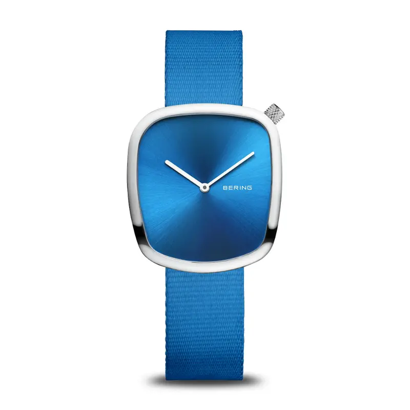 Bering Classic Blue Dial And Nato Strap Women Watch 18034-308 1